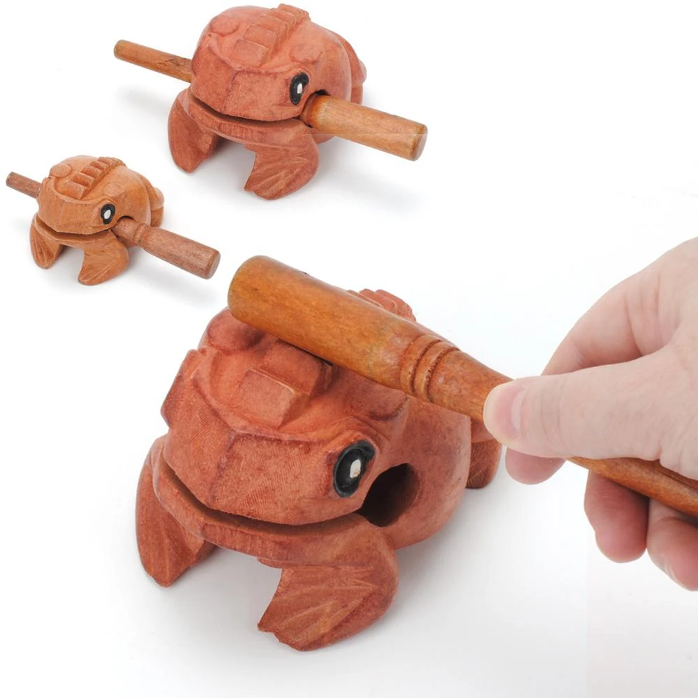 【晨豐商行】泰國招財蛙木頭發聲轉運吉祥蟾蜍木魚/實木手工藝雕刻青蛙木魚3種大小 泰國招財蛙轉運蟾蜍木魚