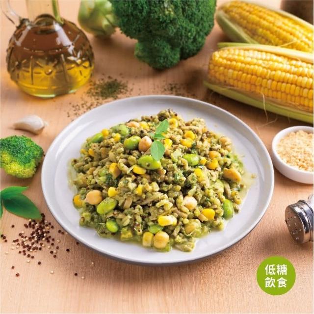 【蘭揚食品】蘭田蔬食| 青醬蕈菇燉花椰米220g-植物五辛素-含奶(蔬食/素食/料理包/調理包/燉飯)