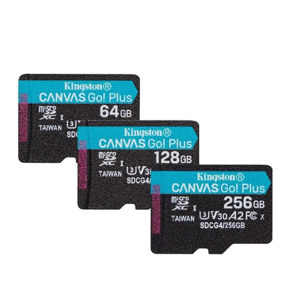【Kingston 金士頓】Canvas Go!Plus microSD SDCG4 MicroSD 記憶卡 A2 U3 V30 64G 128G 256G  