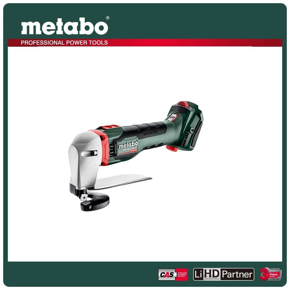【metabo 美達寶】18V鋰電無刷電剪 4.0Ah單電套裝組 隨附工具袋SCV 18 LTX BL 1.6