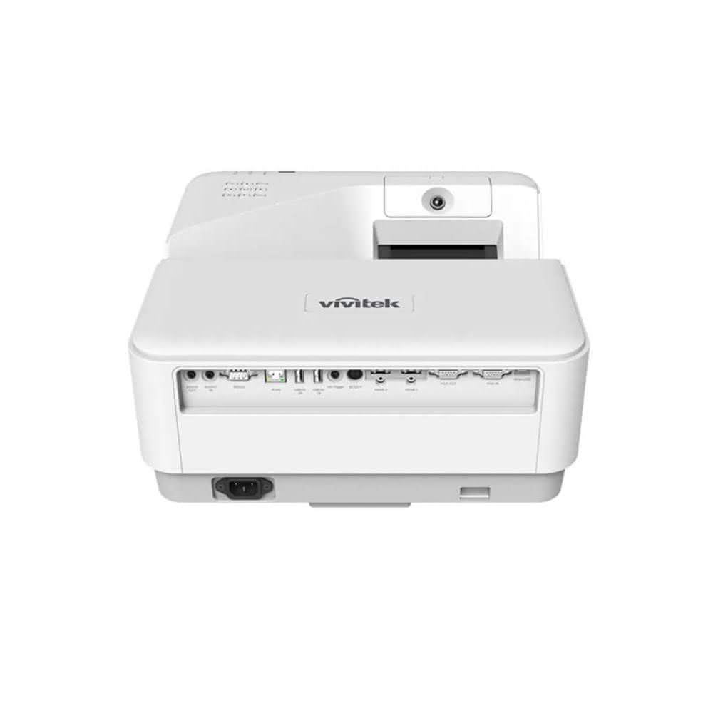 Vivitek 麗訊臺達 DU775Z-UST 超短焦雷射投影機，專為商務環境設計，提供 4500 ANSI 流明高亮度與 200,000:1 超高對比，Full HD 1920x1080 解析度，投射比例 0.25:1，距離僅 33-74cm 即可投射 70-150 吋大畫面。採用雷射光源，燈泡壽命長達 20,000 小時，內建喇叭支援 HDMI v2.0 與 VGA 輸入，白色系外觀輕巧僅 9kg，適合會議室與教育場合。Vivitek DU775Z-UST 超短焦投影機，高效能商務雷射投影首選！