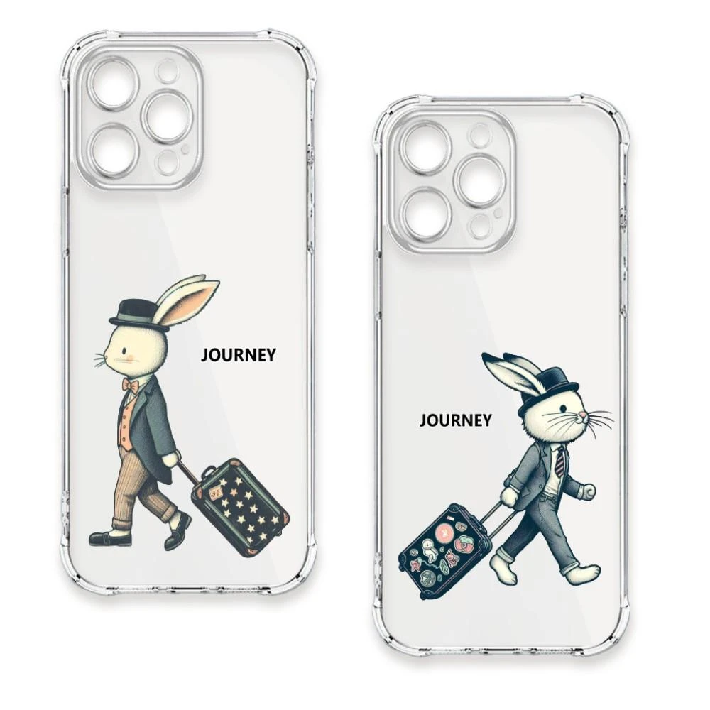 【TRON】iPhone 系列 兔兔輕旅行 四角防摔 軟殼 手機殼適用 iPhone i16/ 15/ 14/ 13/ 12/ 11/ 8/ 7/ SE2/ X/ XS/ XR/ XS Max/ mini/ Plus/ Pro/ Pro Max/ e