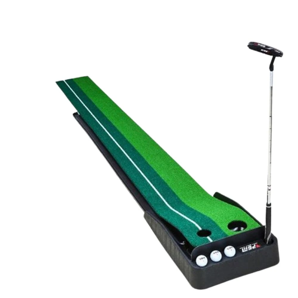 【Caiyi 凱溢】PGM 新升級 室內外 高爾夫自動回球 果嶺球場 迷你球道 推桿練習器家庭練習毯套裝 3米 帶擋板 帶回球道