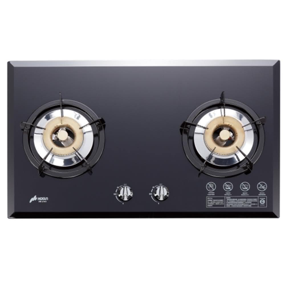 【豪山】雙口檯面爐玻璃黑色瓦斯爐SB-2283基本安裝