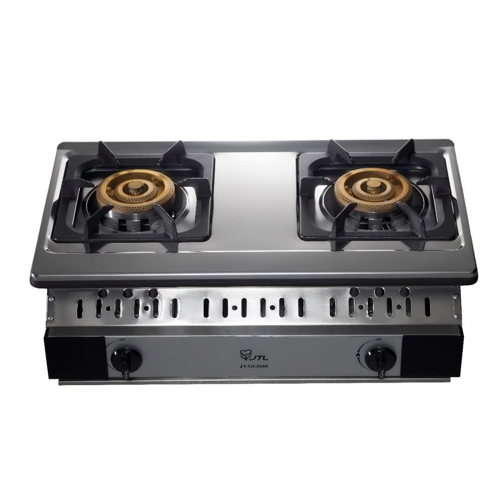 【喜特麗】雙口嵌入爐瓦斯爐桶裝瓦斯JT-GU268S-LPG 基本安裝