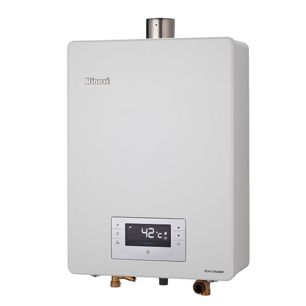【林內】16公升數位恆溫強制排氣可選配BC-20有線遙控熱水器桶裝瓦斯RUA-C1620WF_LPG 基本安裝