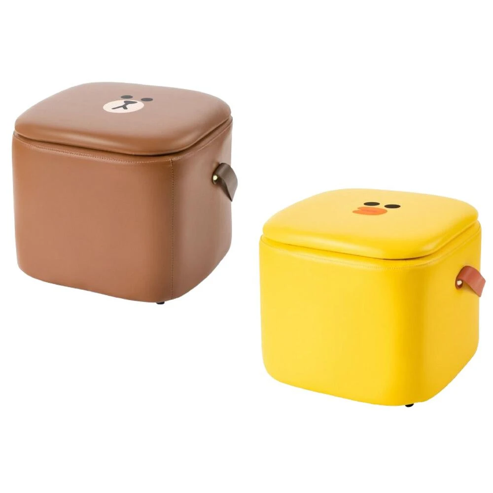 【LINE FRIENDS】LINE 椅子 熊大 莎莉  多功能椅子 收納椅 收納 凳子 收納凳 可坐 家用 宿舍 臥室 雜物 收納箱 交換禮物 聖誕禮物