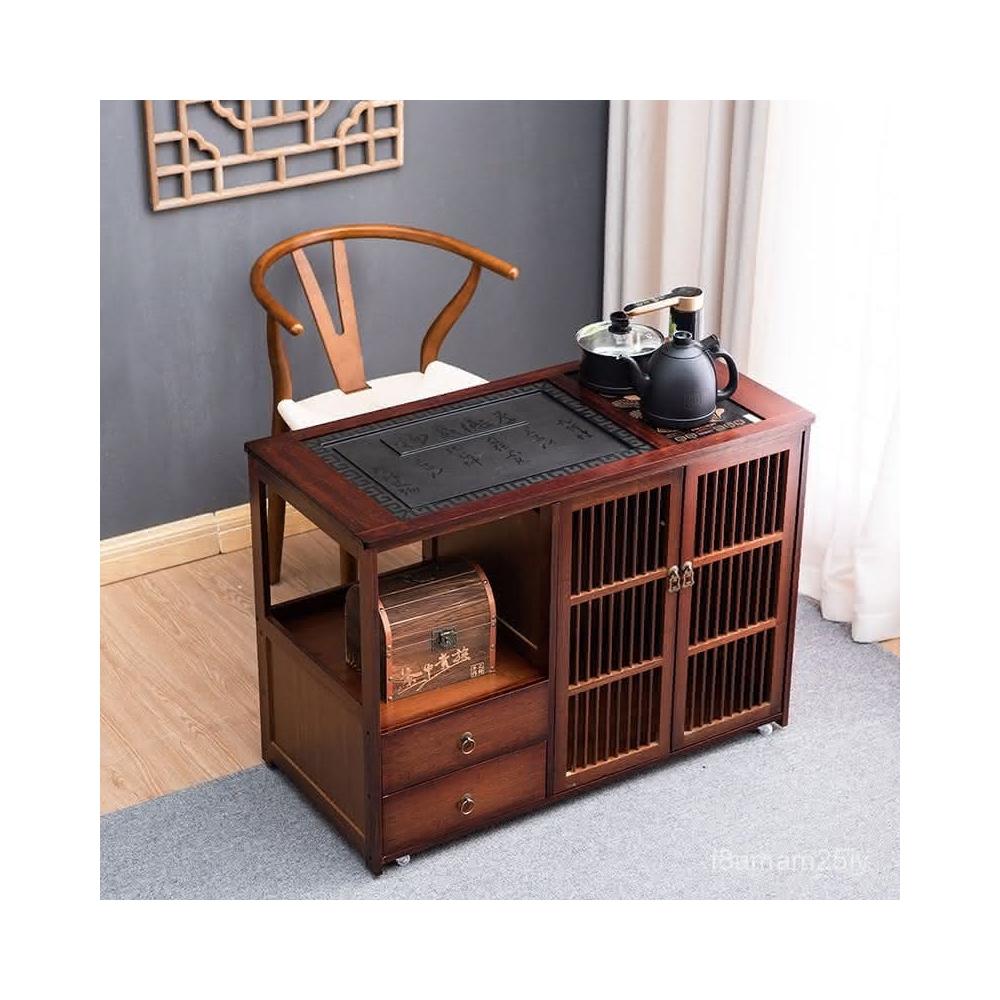 110V 茶幾桌家用茶車泡茶桌移動烏金石茶臺多功能客廳茶櫃茶具燒水套裝
