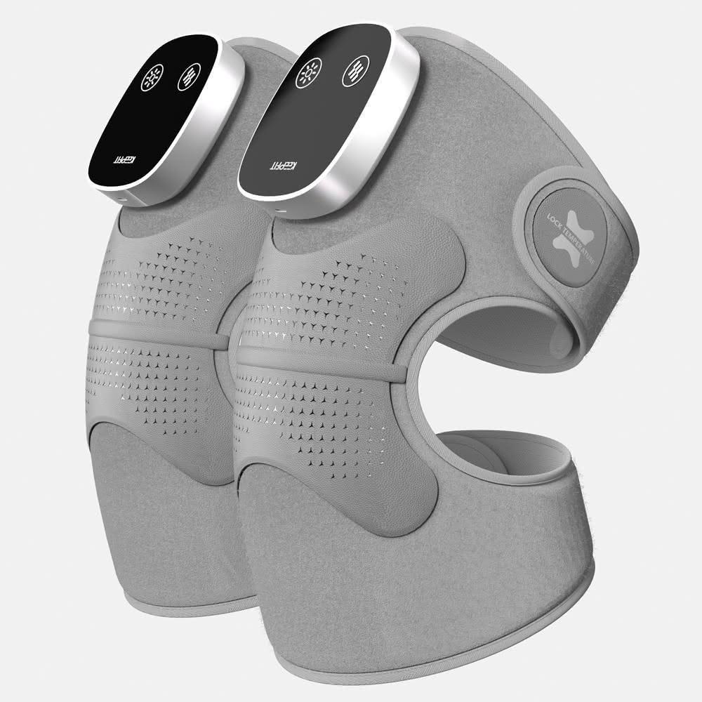 【D+ 滴家】KEEPFIT 智能護膝儀 膝蓋按摩器 (3檔按摩/5檔熱敷) 熱敷護膝 膝/肩/肘 三用按摩器 2只裝 石墨烯加熱