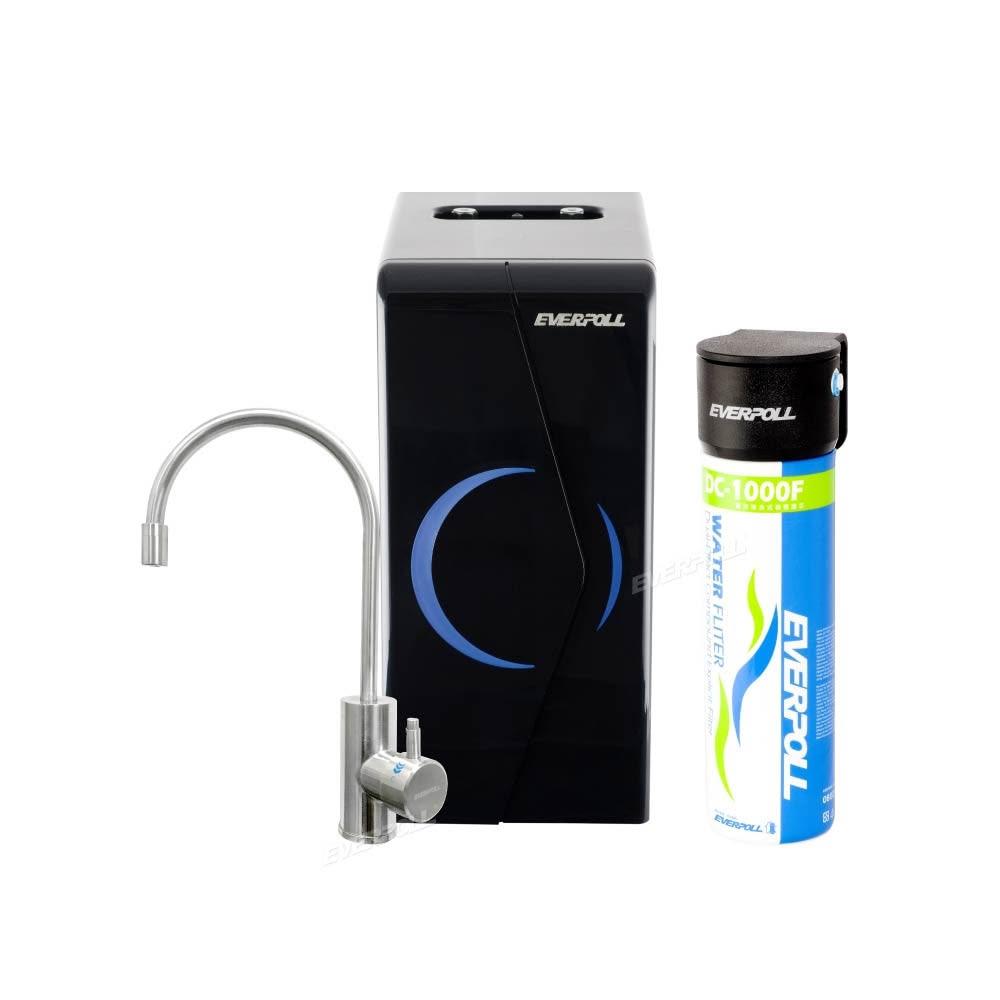 【EVERPOLL】廚下型雙溫無壓飲水機+單道雙效過濾組(EP-168+DC-1000)