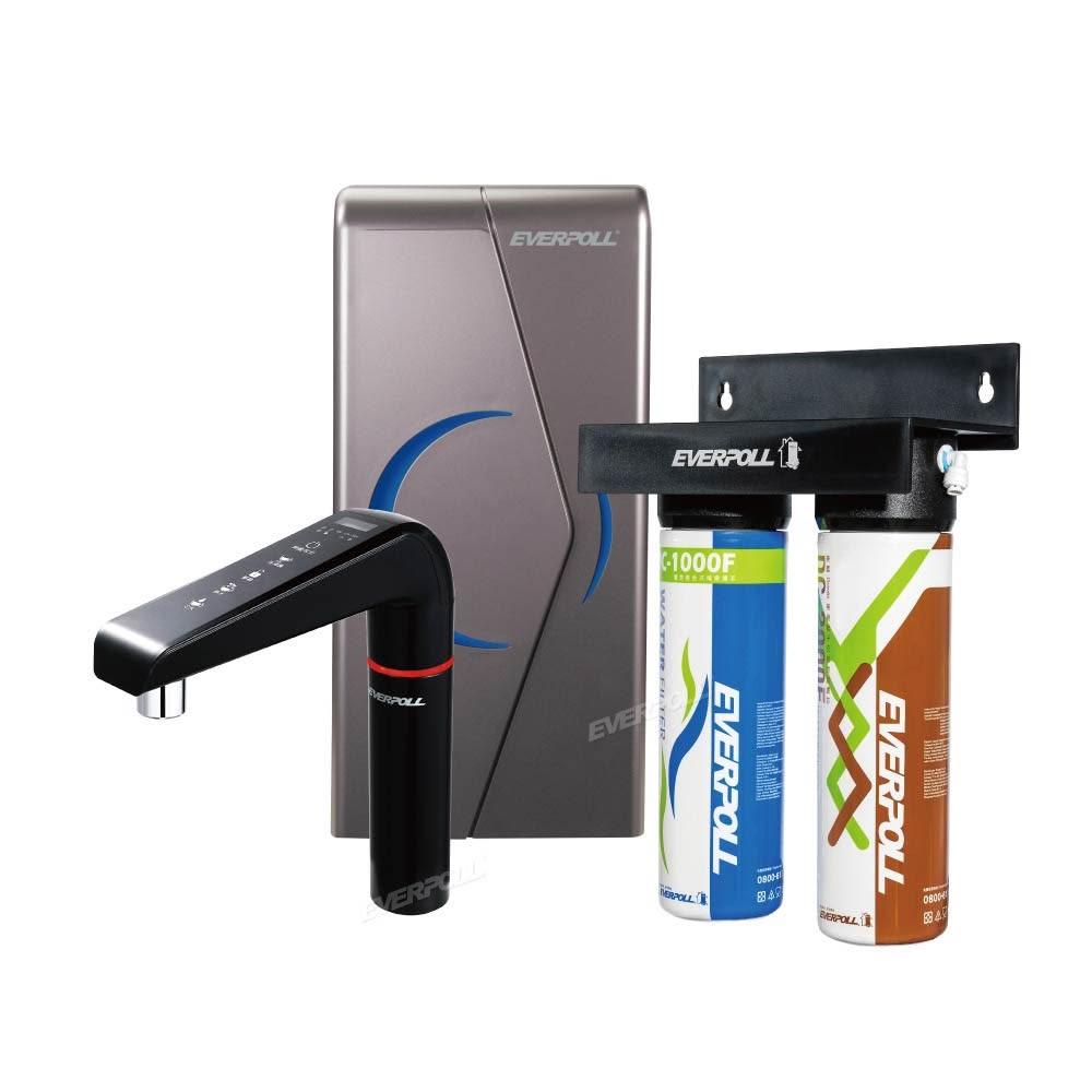 【EVERPOLL】廚下型雙溫UV觸控飲水機+全效能淨水組(EVB-298-E+DCP-3000HA) 藝人KOL指定