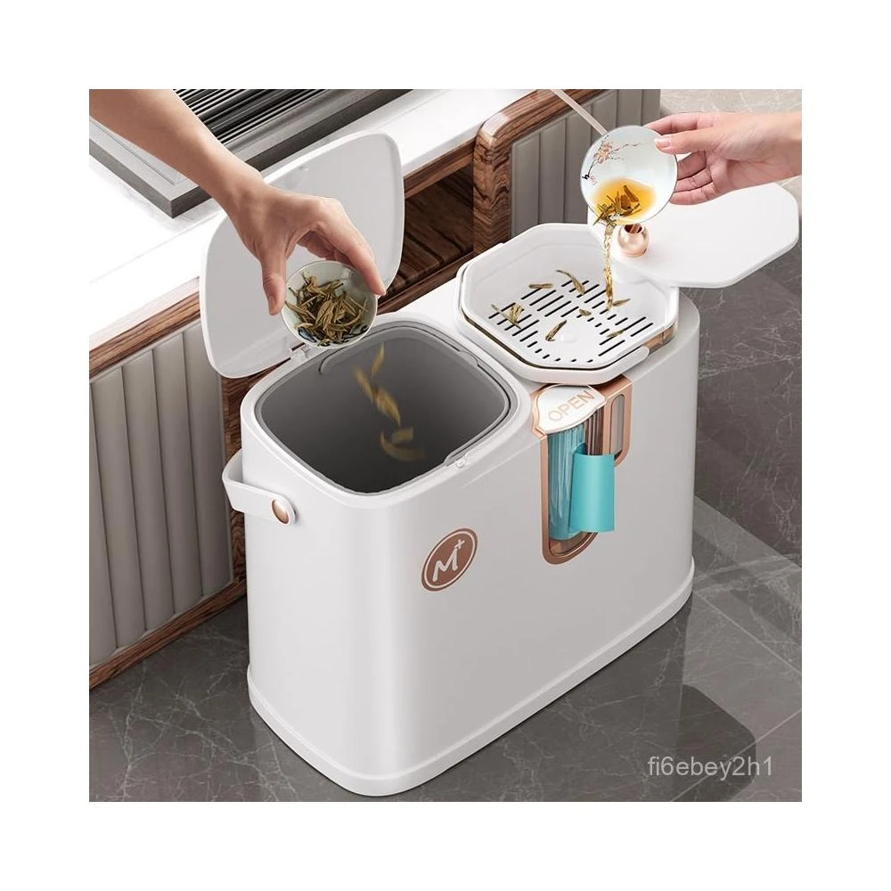 精選 茶水廢水桶 家用客廳茶水分離垃圾桶 茶臺專用大容量幹濕分離茶水桶 垃圾桶 茶渣桶 茶水桶