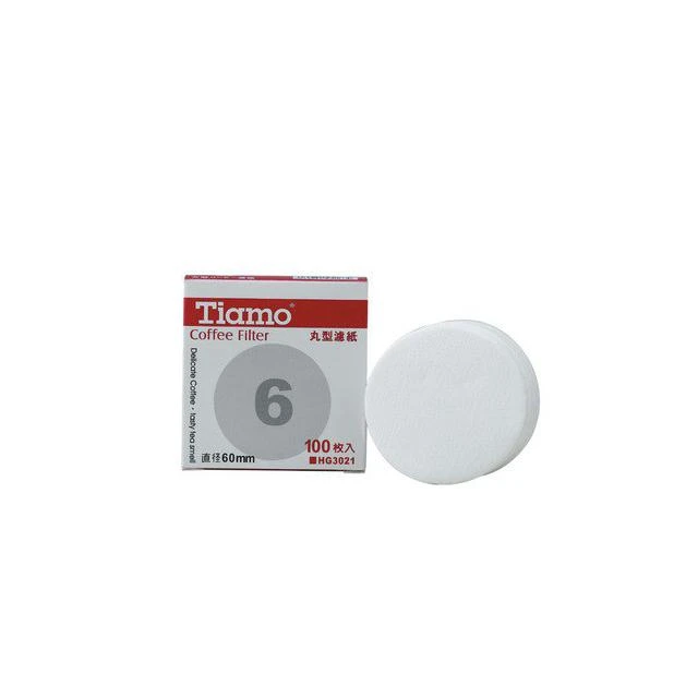 【Tiamo】伴桌｜TIAMO 6號 丸型 濾紙 100入 HG3021 ( 圓型 冰滴咖啡 摩卡壺 濾紙 )
