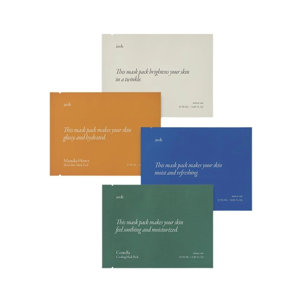 【aroh】文字面膜 ( 積雪草面膜 舒緩面膜 保濕面膜 提亮面膜 海洋保濕面膜 àroh K-Belle )
