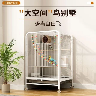 豪華小型鸚鵡鳥籠B62_前後透明款(室內鳥籠/透明門方便觀賞