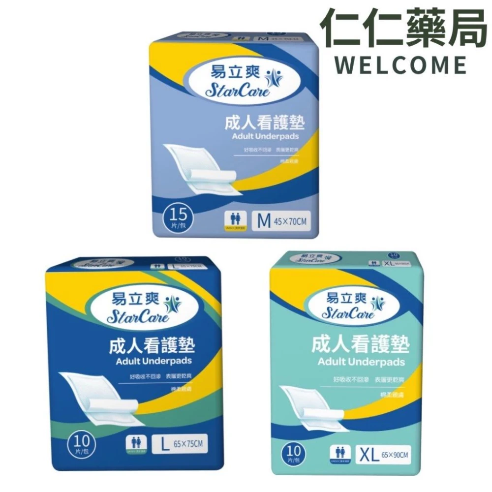 易立爽 成人看護墊M/L/XL  仁仁藥局  尿墊 產褥墊 保潔墊 保潔看護墊