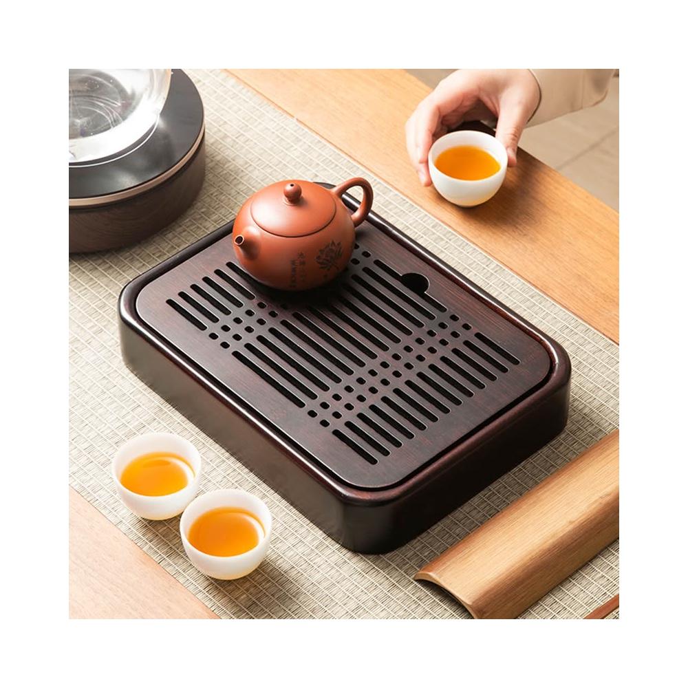 桃甜也居家生活  茶盤家用托盤新款功夫茶具組竹實木客廳瀝水儲水乾泡小茶台
