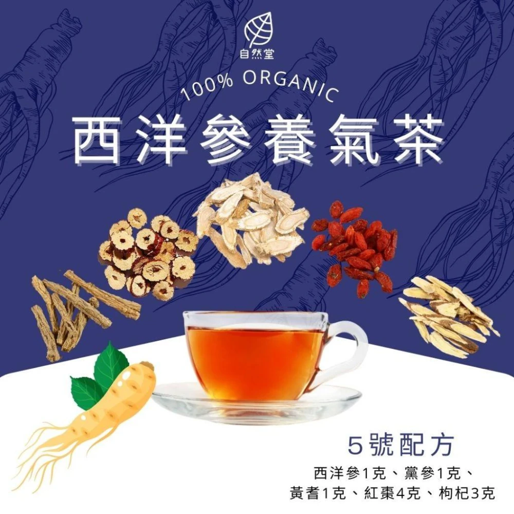 西洋參養氣茶 1包茶包 養生茶 養身茶包 中藥茶 西洋參 黨參 枸杞 紅棗 黃耆