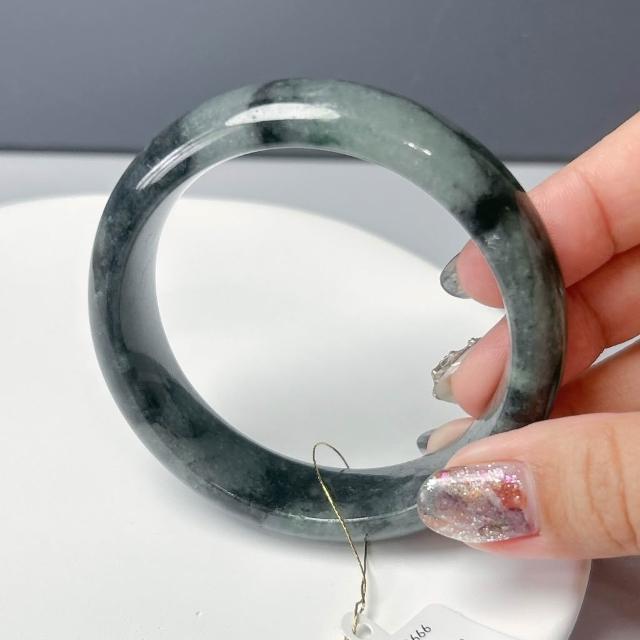 本翡翠　上手環4点　165g トヒチ　東さ7-0802☆2F 玉我翡翠】綠底冰烏雞飄花鐲57mm 附陸証A13666 緬甸A貨翡翠玉我翡翠