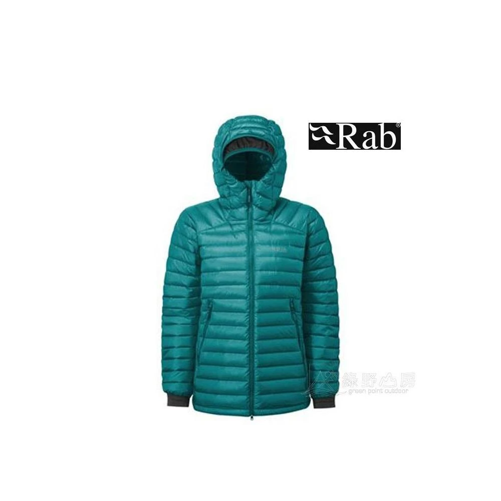 RAB】英國女Microlight Summit 羽絨連帽外套亞特蘭提斯藍綠