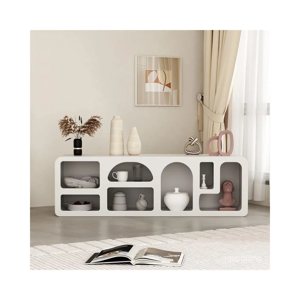 免運 輕奢電視櫃 奶油色北歐客廳小戶型電視櫃簡約現代ins風櫃簡易落地洞穴電視櫃電視櫃 儲物櫃  收納櫃 地櫃 墻櫃