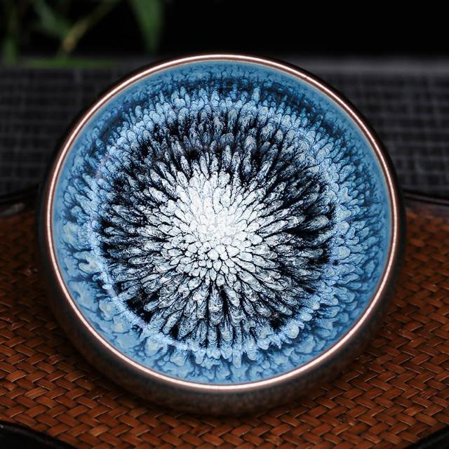 清光緒時代 紫金釉青花草虫文杯 压手杯 茶道具　茶杯 盃 煎茶碗(F-74) 清光緒時代 紫金釉青花草虫文杯 压手杯 茶道具 茶杯 盃 煎茶碗(F-74)