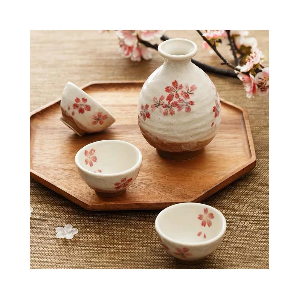 日本制手工平安櫻花酒壺酒杯日式陶瓷小酒壺清酒壺