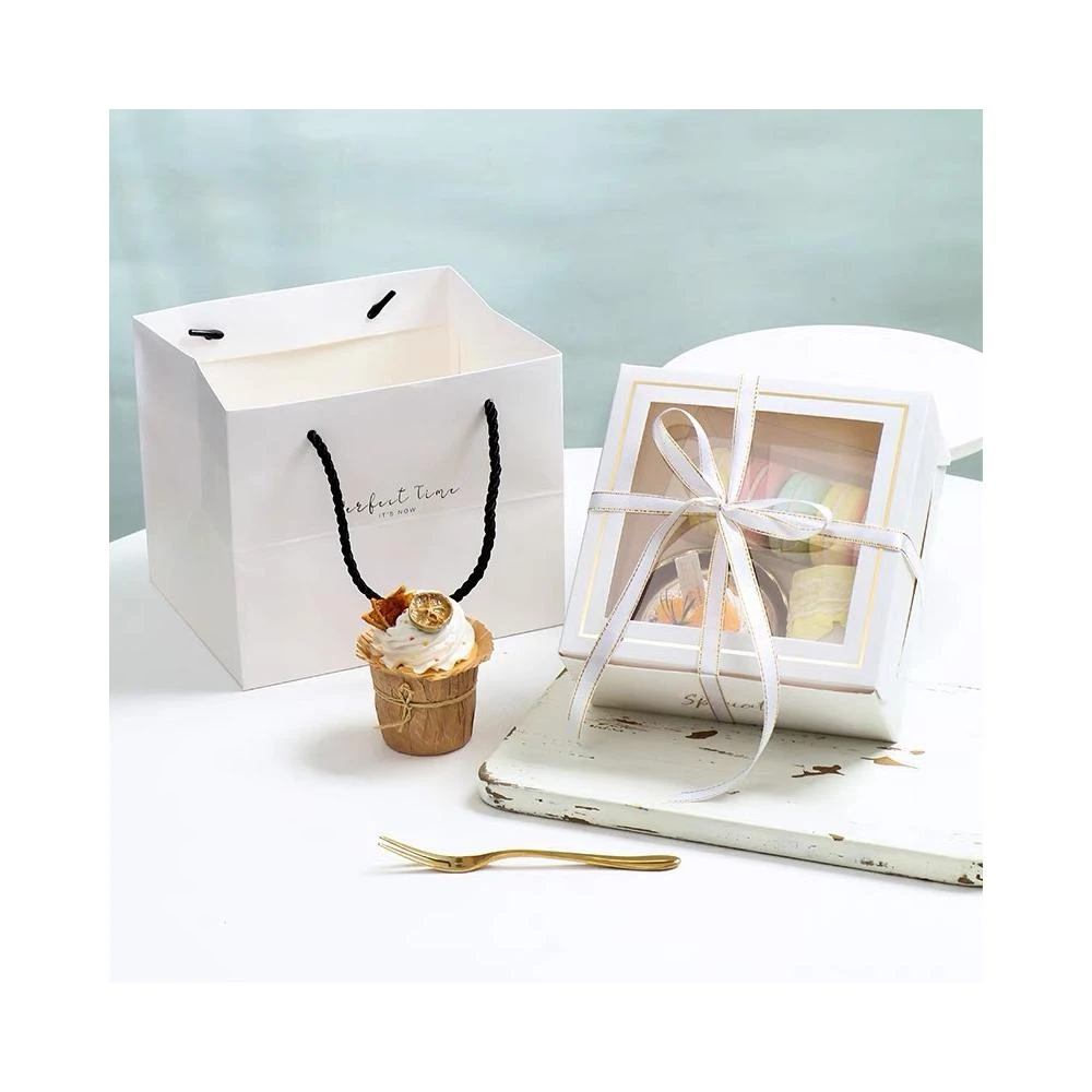 禎巧妙 台灣現貨 小6寸包裝盒 4孔底托 燙金蛋糕盒 巴斯克捲芝士蛋糕盒 奶蓋捲髒髒包馬卡龍包裝盒 烘培馬芬蛋糕杯盒 下午茶蛋塔盒