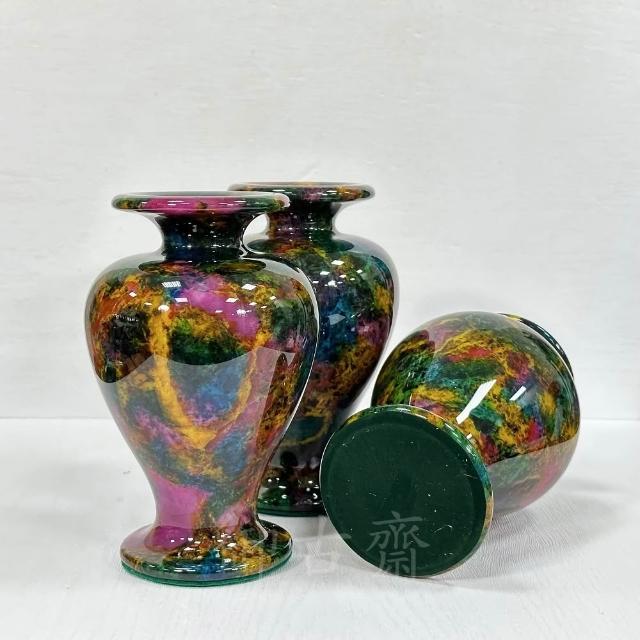 台湾　七彩玉花瓶　【新品】 臺灣七彩玉石花瓶新中式風格客廳擺設高端玉石禮盒裝飾品
