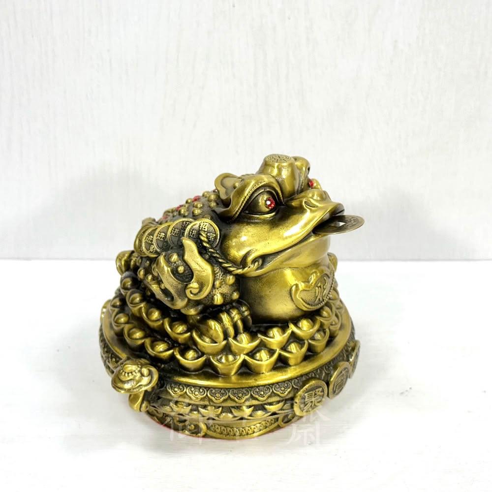 御古齋】黃銅精雕金蟾招財七星三腳蟾蜍財源廣進招財進寶銅工藝