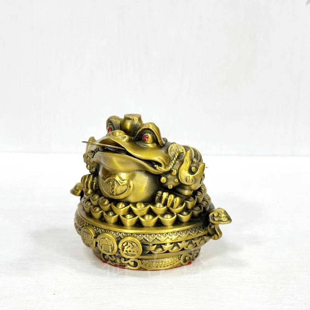 御古齋】黃銅精雕金蟾招財七星三腳蟾蜍財源廣進招財進寶銅工藝