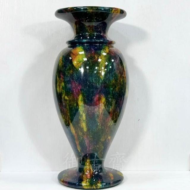 台湾　七彩玉花瓶　【新品】 御古齋】台灣花東一級七彩玉大花瓶花器藝品品相漂亮色彩豔麗玉石工居家