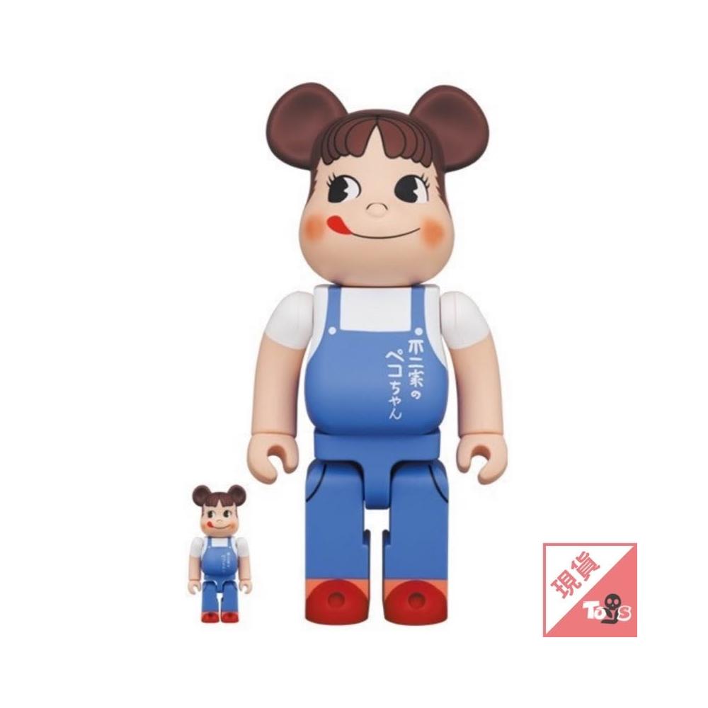 BE@RBRICK ペコちゃんThe overalls girl 100&amp;400 BE@RBRICK Peko-chan x BAPE (R) 100％ & 400％ (Green/Pink