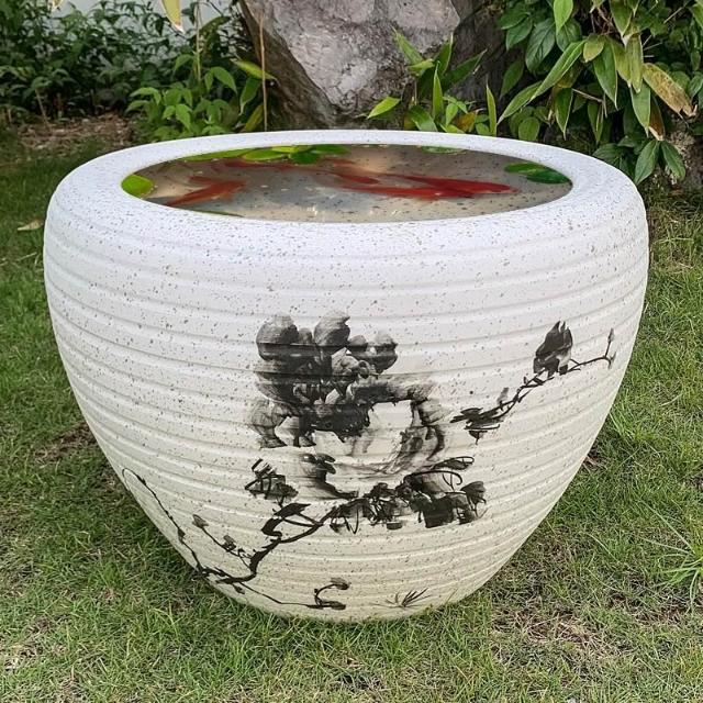 庭院水缸陶瓷魚缸金魚缸烏龜缸室外荷花缸院子睡蓮缸戶外大缸花盆