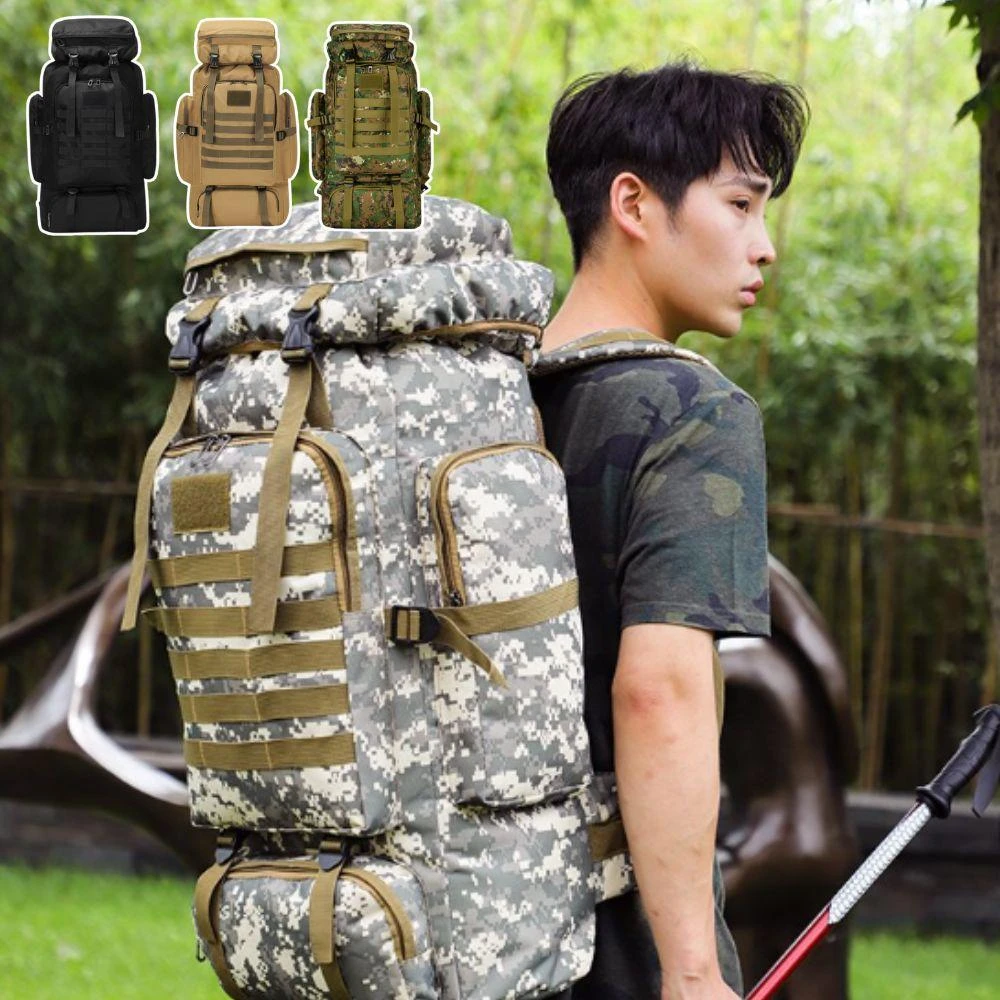 超大容量戶外登山包(防潑水 雙肩包 露營收納袋 外出收納袋 戰術機能背包 大容量收納袋 多層軍用背包)