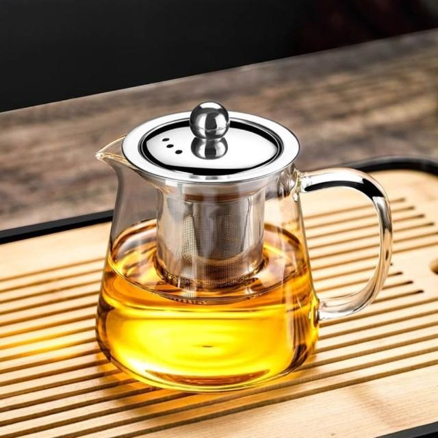 日昭}304耐熱高硼硅玻璃茶壺(電磁爐泡茶壺過濾沖茶器家用辦公室