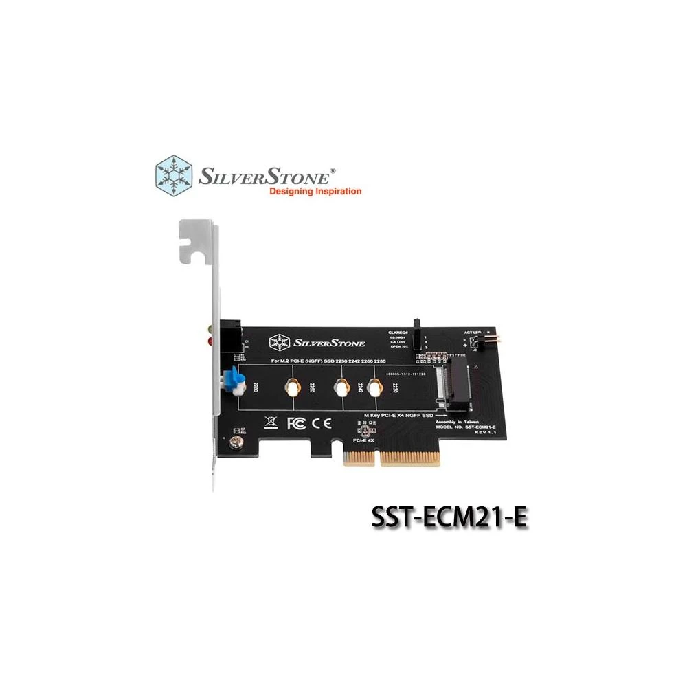 【SilverStone 銀欣】ECM21-E M.2 PCIe NVMe SSD 轉 PCIe x4 免螺絲轉接卡