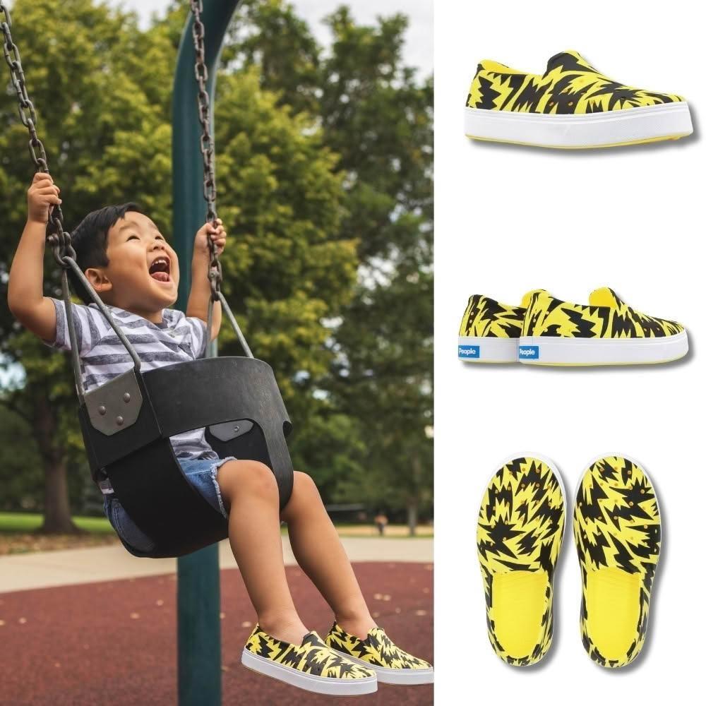 【People Footwear】SLATER KIDS GRAPHIC 小史萊特彩繪版 黃黑 白 休閒鞋 洞洞鞋 EVA鞋 水鞋 平底鞋