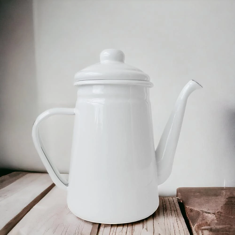 日式加厚琺瑯壺 1.1L(咖啡壺 紅茶壺 牛奶壺 露營壺)