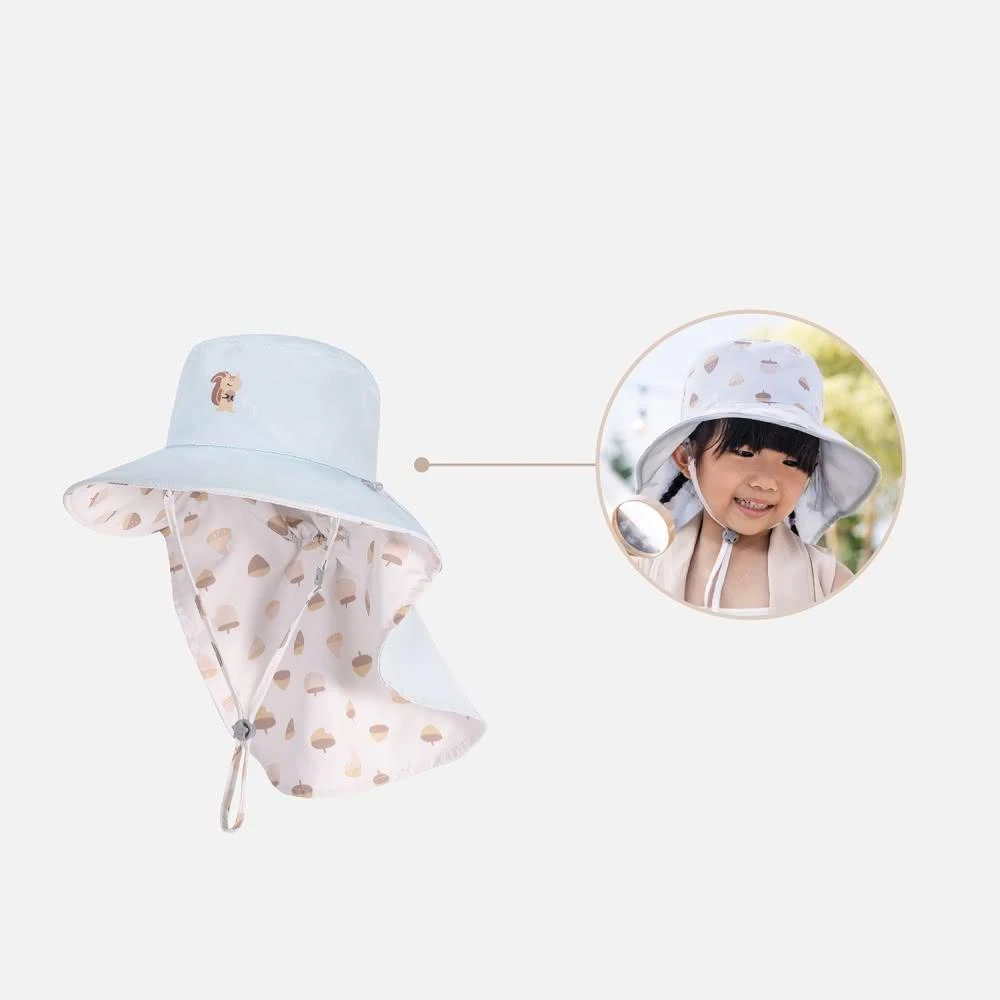 【Brille Brille】UPF50+ 新款 魟魚系列 兒童防曬帽 頸部加強防護 兒童雙面防曬帽