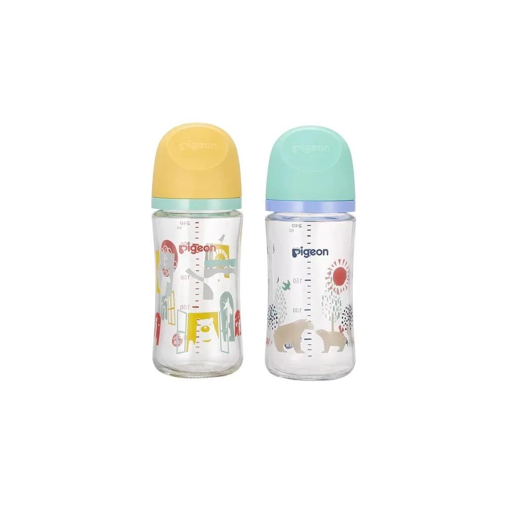 【Pigeon 貝親】 第三代母乳實感玻璃奶瓶 240ml 北極熊/動物園