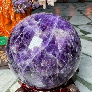 天然水晶38センチの球 千奇國際精品】天然水晶38號1908公克直徑11.5公分🔮頂級虎牙紫