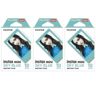 【FUJIFILM 富士】FUJIFILM 富士 instax mini 卡通拍立得底片 3入組 (天空藍)