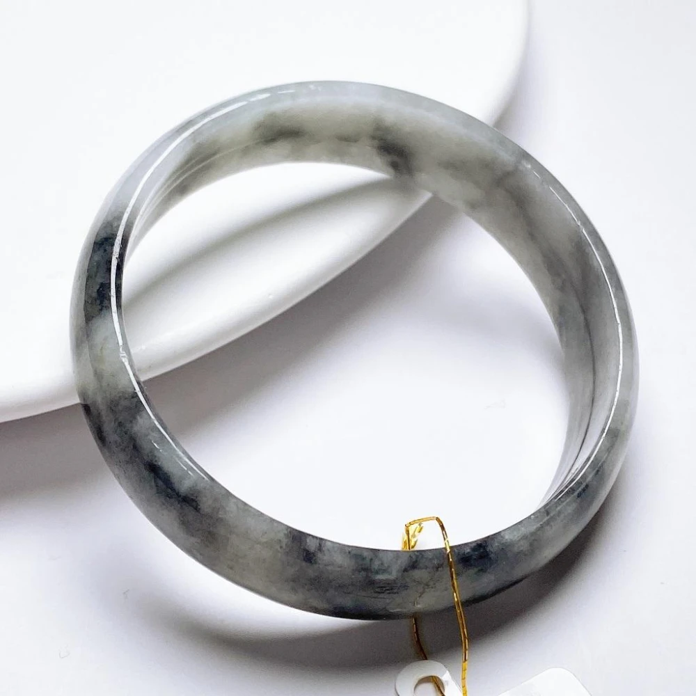 玉我翡翠】烏雞麻花雕刻鐲叮噹鐲(56)mm 緬甸A貨翡翠M5709 玉我翡翠