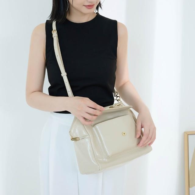 ■S'AIME■拉錬式開口摺邊軟包 ソフトショルダーバッグ/送料込 S'AIME】SAIME 東京企劃拉鍊式開口摺邊軟包
