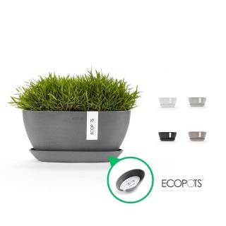 ECOPOTS Sottovaso Sofia ovale grigio chiaro per vaso Sofia 56 – esterno 49 x 13 cm/interno