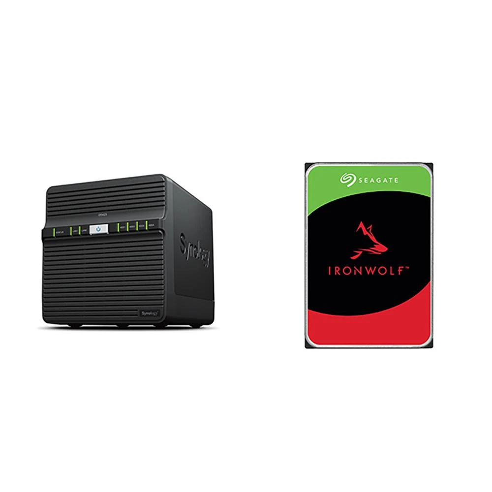 【Synology 群暉科技】〈自MO價〉DS423 4Bay NAS+Seagate 那嘶狼 4TB NAS硬碟(X2)