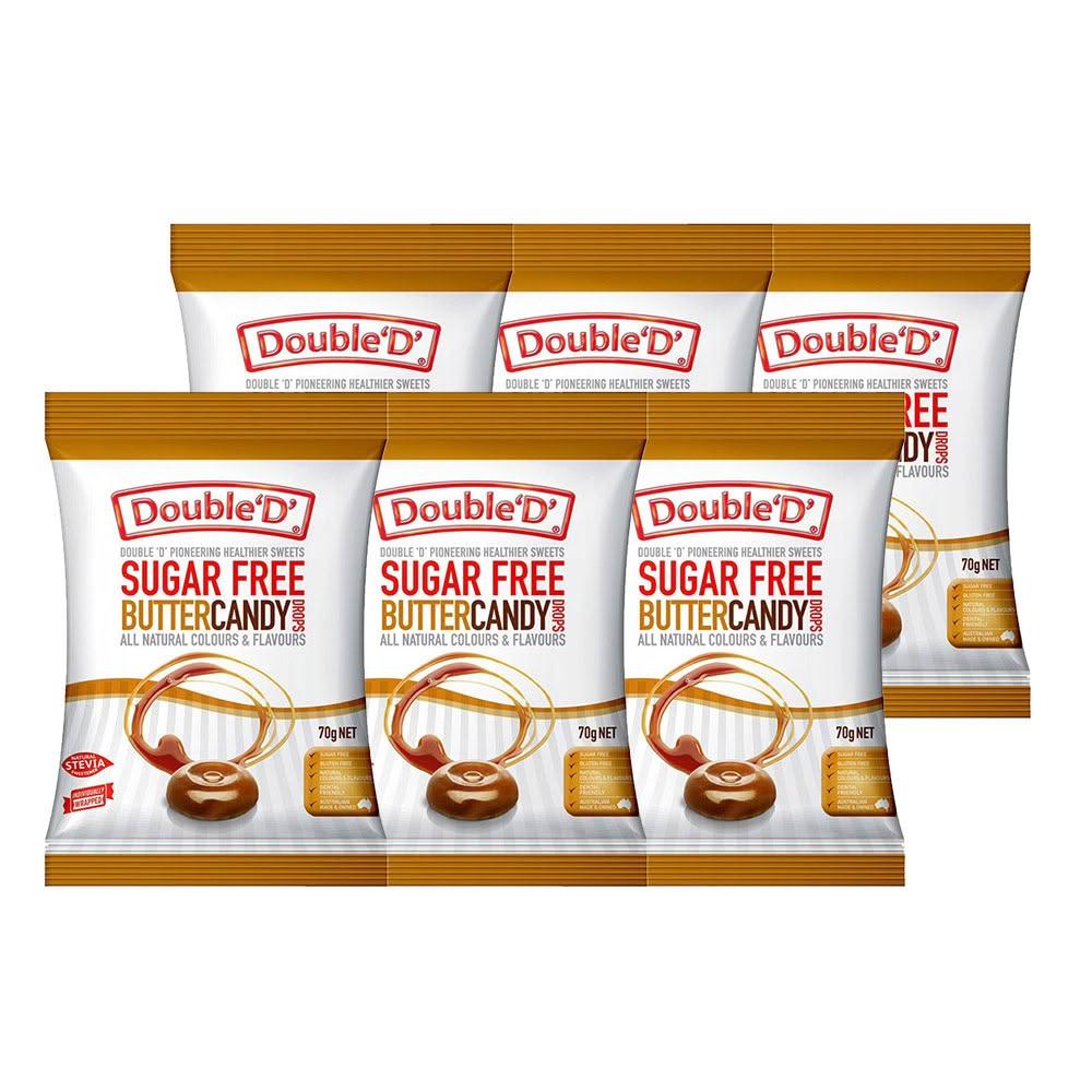 【Double’D】無糖糖果70g-6入組 (焦糖奶油;無麩質/偉特糖/水果糖/低卡零食/送客喜糖/婚禮小物)