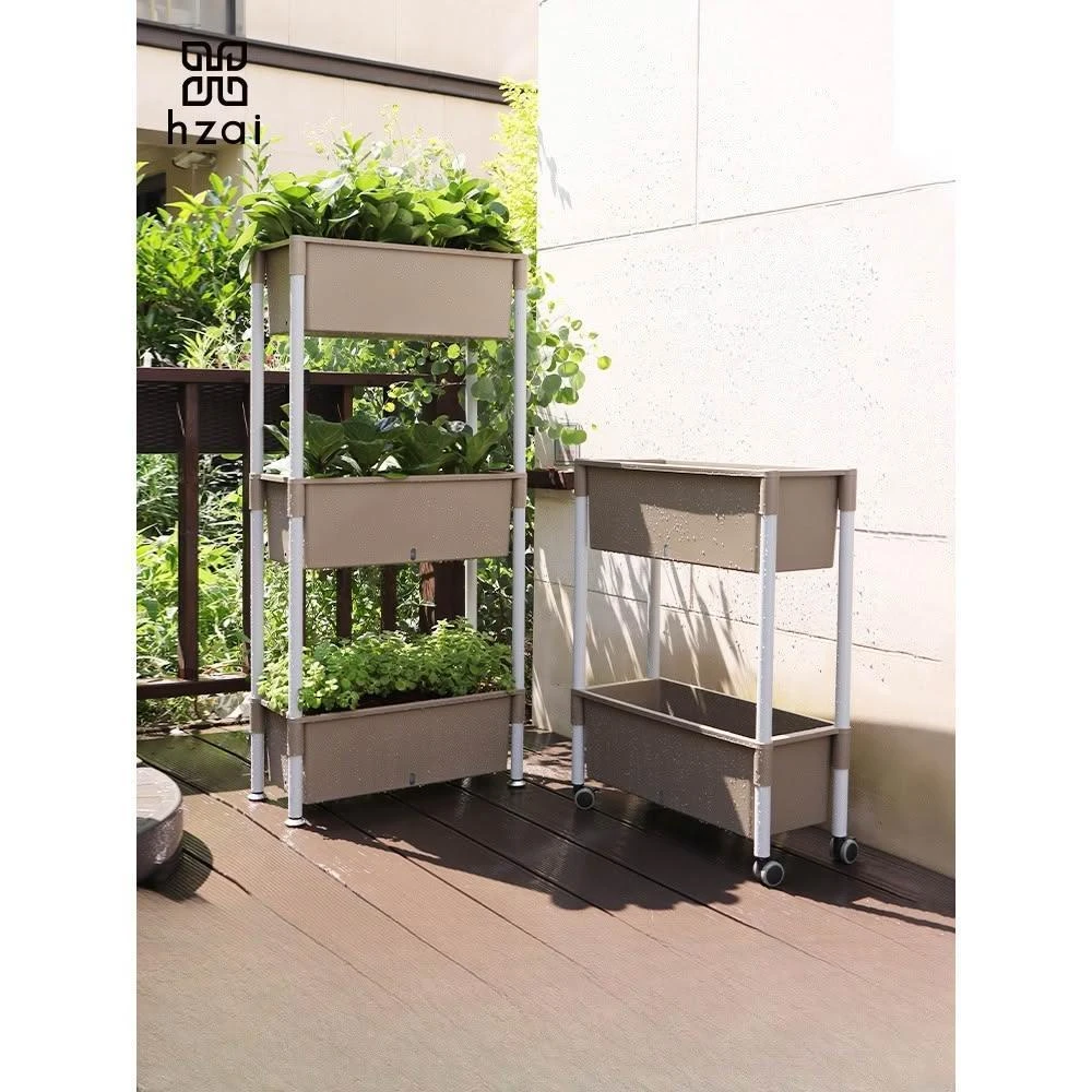 陽台庭院種菜盆多層立體專用菜架子長方形頂樓種植箱高腳吸水花盆