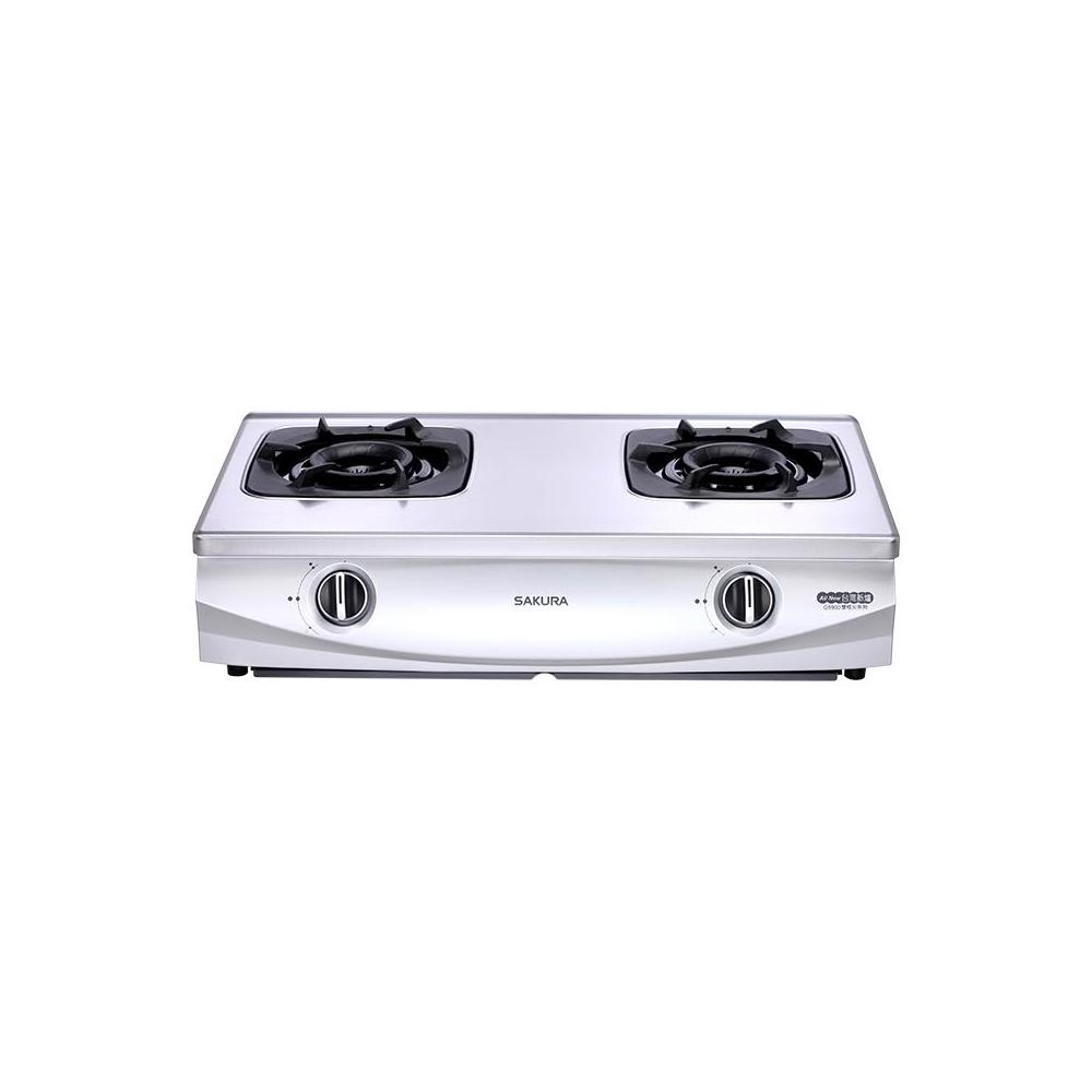 【SAKURA 櫻花】G5900S 二口雙炫火台爐 (含標準安裝) G-5900S|台爐|雙炫火|雙環火|一級能效|鑄鐵爐架|瓦斯爐|